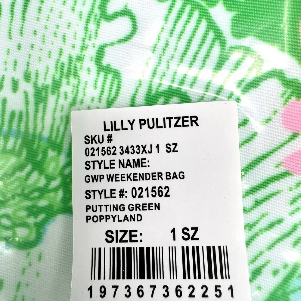 Lilly Pulitzer Weekender Bag Putting Green Poppyland Large Duffle Bag GWP NWT - Picture 7 of 7